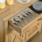 HOMCOM 32 Credenza in stile rustico con ante a battente, mobiletto portaoggetti, bar per il soggiorno o l'ingresso