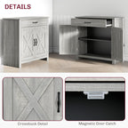 HOMCOM 32 Credenza in stile rustico con ante a battente, mobiletto portaoggetti, bar per il soggiorno o l'ingresso