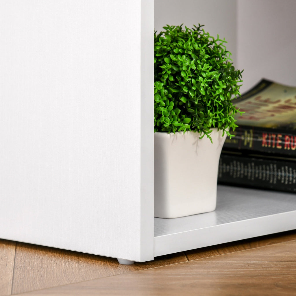 HOMCOM 47 Scrivania per computer moderna per ufficio domestico, libreria, scrivania, postazione di lavoro con 3 cassetti e ripiano portaoggetti, bianco