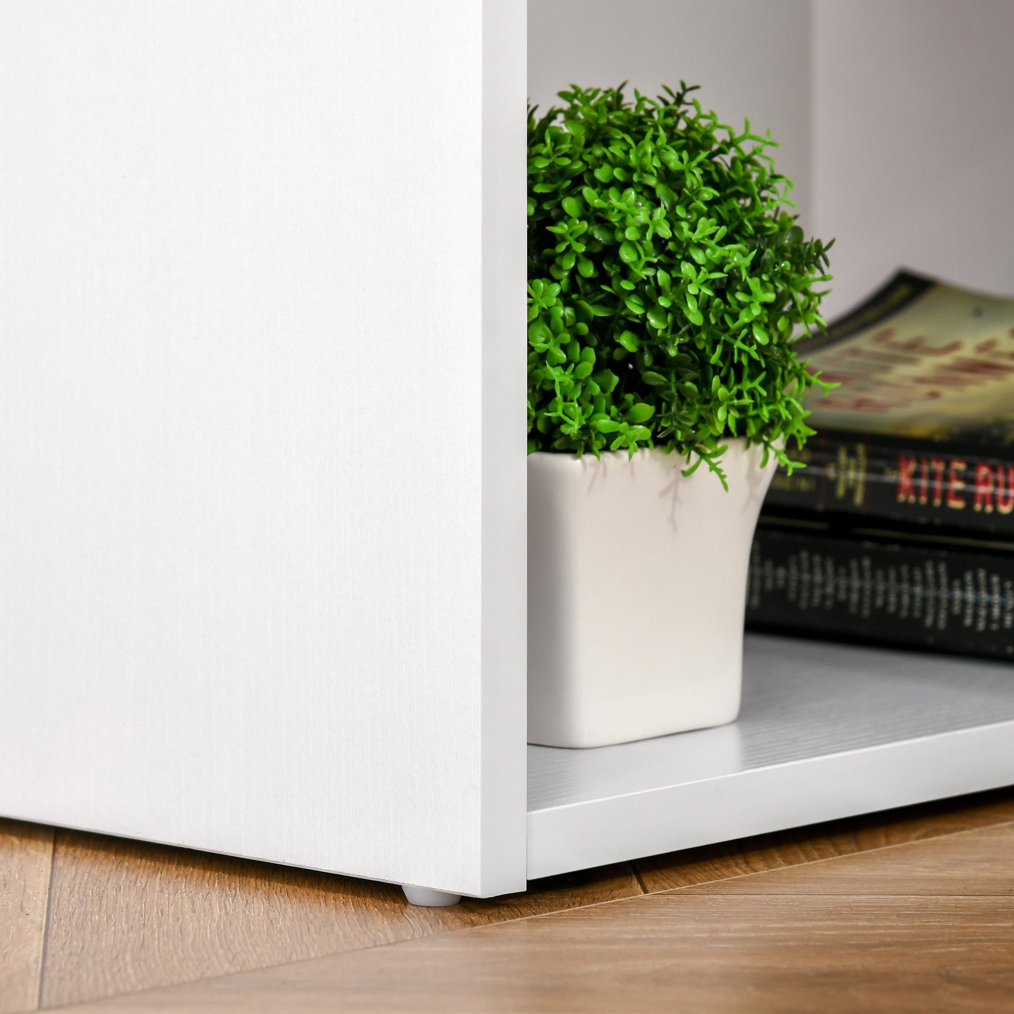 HOMCOM 47 Scrivania per computer moderna per ufficio domestico, libreria, scrivania, postazione di lavoro con 3 cassetti e ripiano portaoggetti, bianco