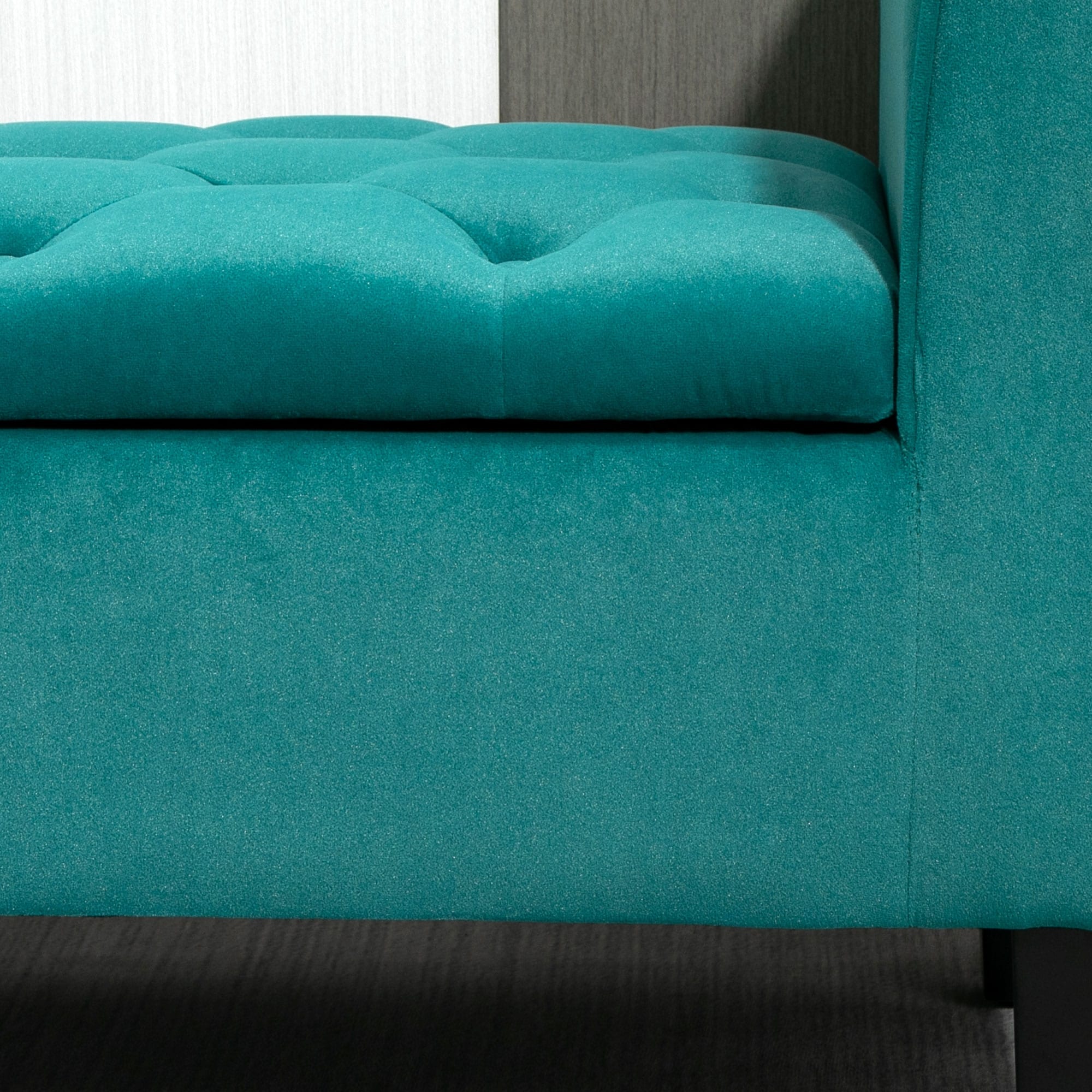Panca contenitore imbottita con bottoni HOMCOM, panca letto imbottita con braccioli arrotolati per camera da letto, soggiorno o corridoio
