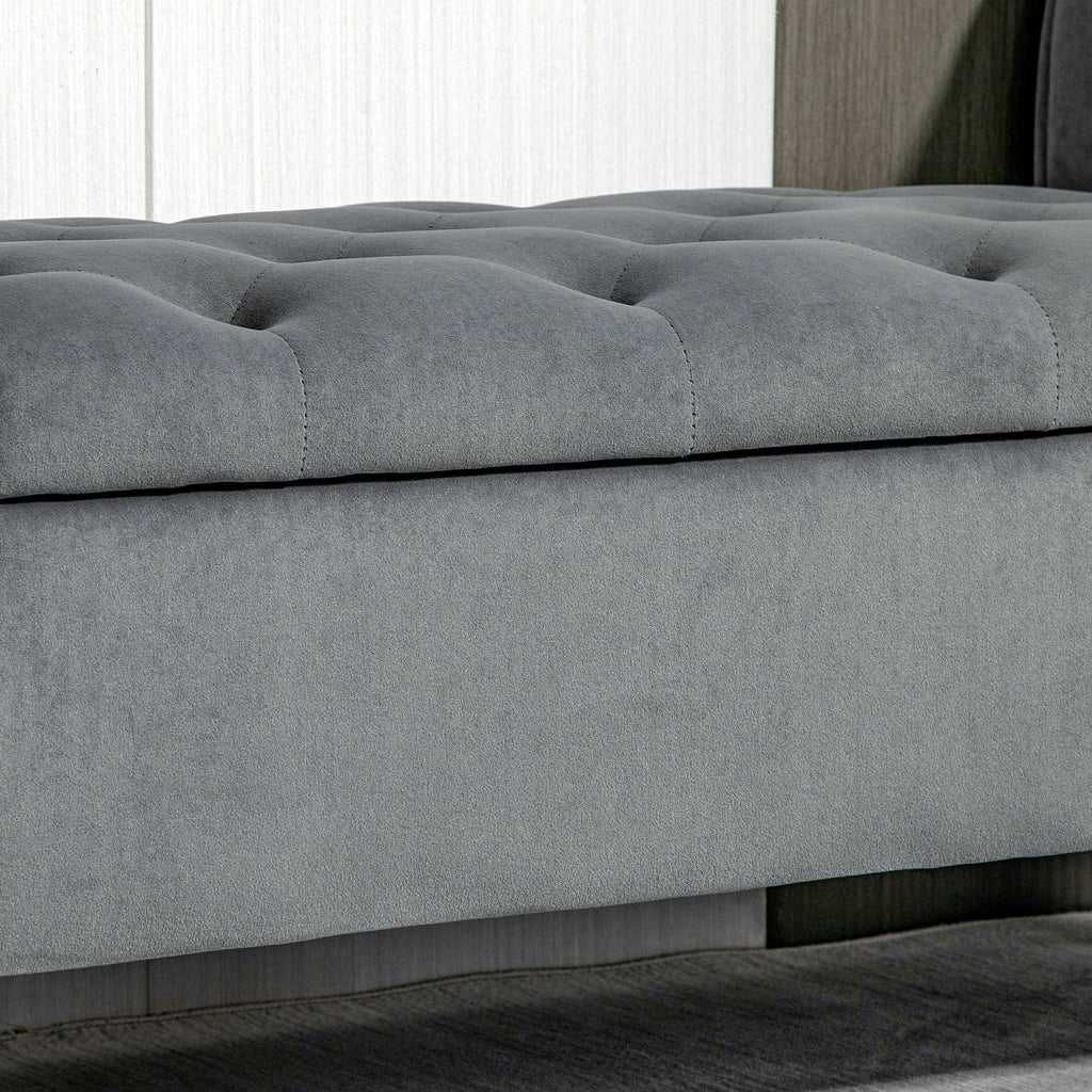 Panca contenitore imbottita con bottoni HOMCOM, panca letto imbottita con braccioli arrotolati per camera da letto, soggiorno o corridoio