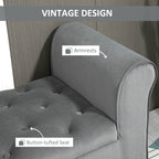 Panca contenitore imbottita con bottoni HOMCOM, panca letto imbottita con braccioli arrotolati per camera da letto, soggiorno o corridoio