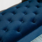 Panca contenitore imbottita con bottoni HOMCOM, panca letto imbottita con braccioli arrotolati per camera da letto, soggiorno o corridoio