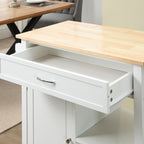 Carrello da cucina HOMCOM, carrello portaoggetti con piano in legno su ruote, ripiano aperto e cassetto portaoggetti per sala da pranzo, cucina