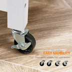 Carrello da cucina HOMCOM, carrello portaoggetti con piano in legno su ruote, ripiano aperto e cassetto portaoggetti per sala da pranzo, cucina