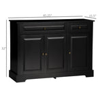 HOMCOM Credenza moderna con armadietti, 2 cassetti e ripiani regolabili, nero