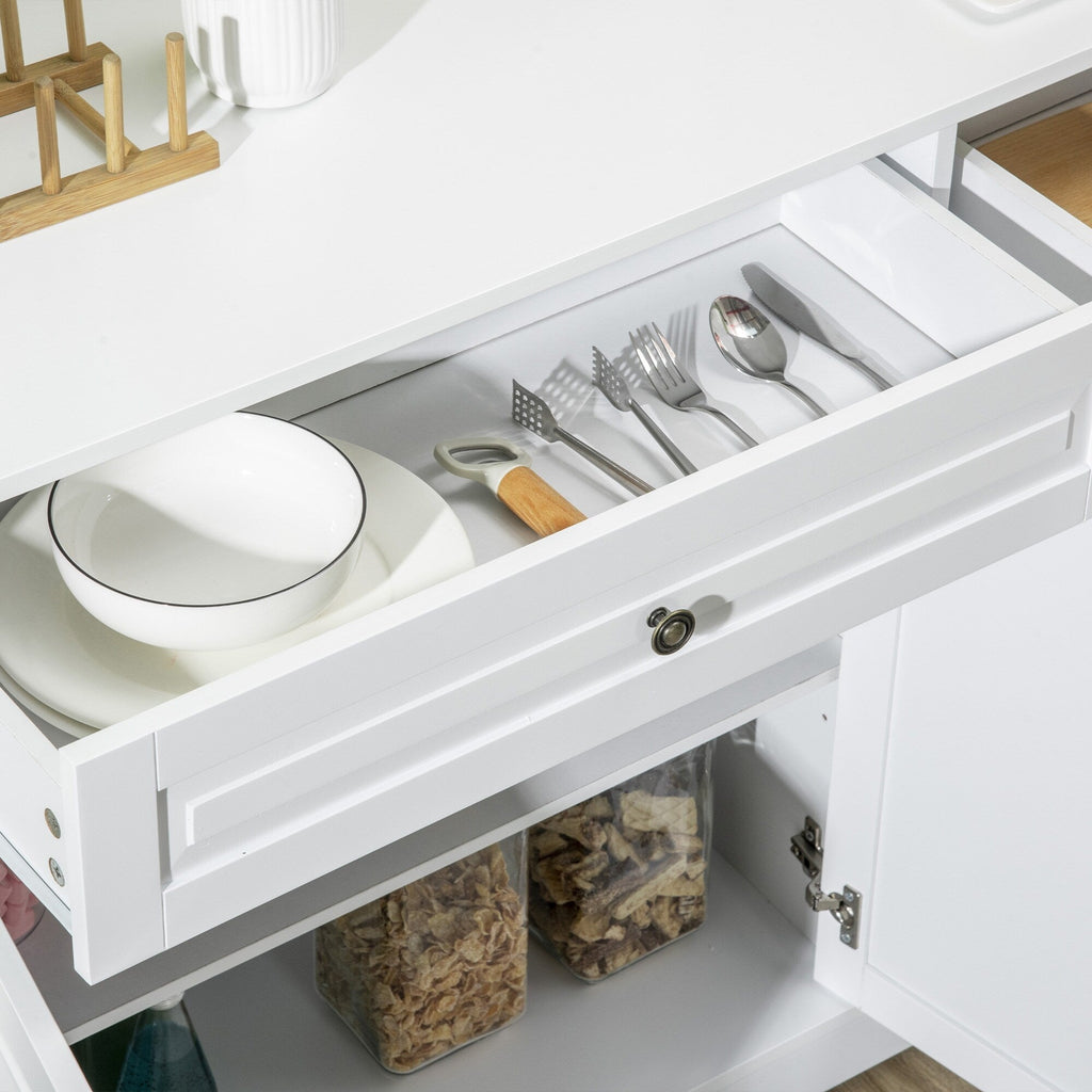 HOMCOM Credenza moderna con armadietti, 2 cassetti e ripiani regolabili, nero