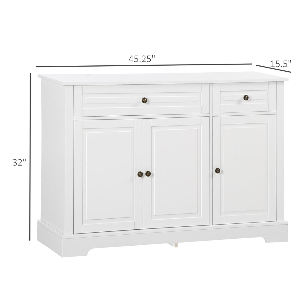 HOMCOM Credenza moderna con armadietti, 2 cassetti e ripiani regolabili, nero