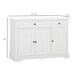 HOMCOM Credenza moderna con armadietti, 2 cassetti e ripiani regolabili, nero