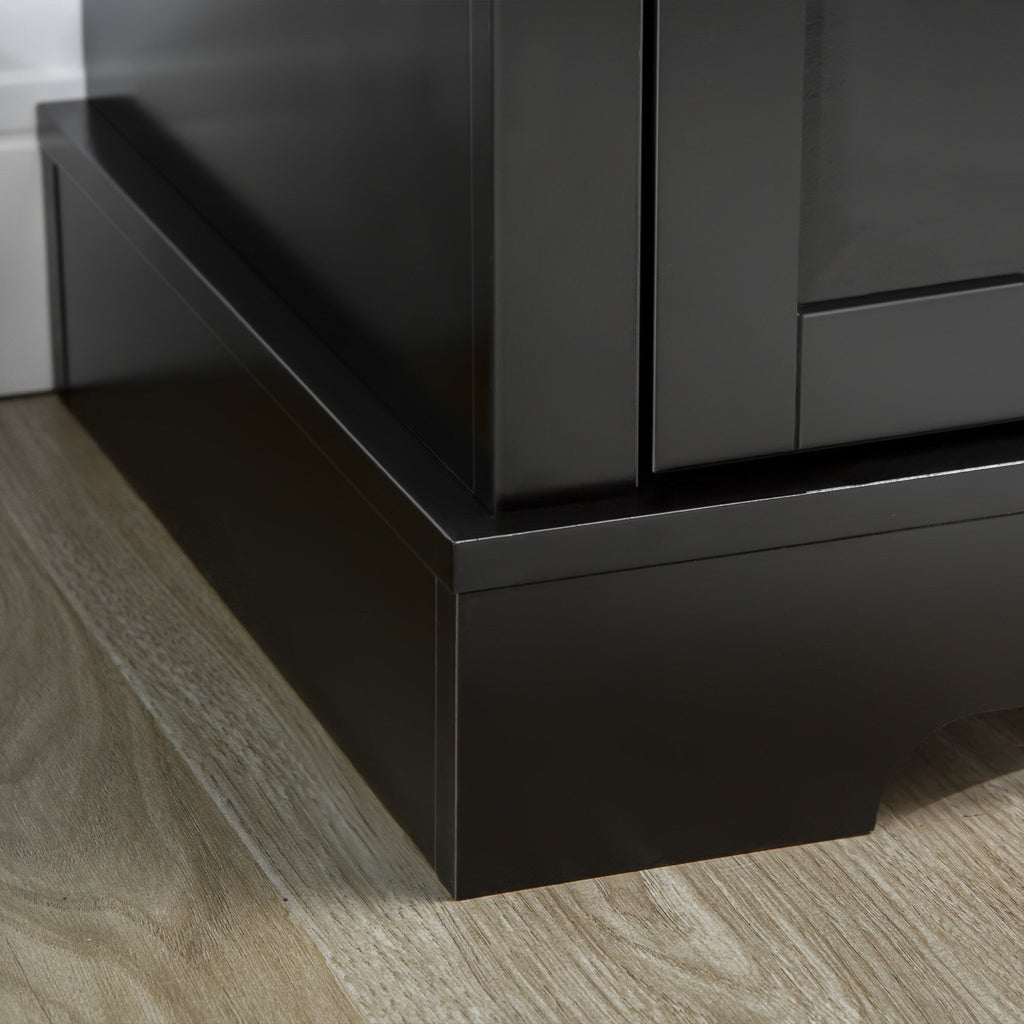 HOMCOM Credenza moderna con armadietti, 2 cassetti e ripiani regolabili, nero