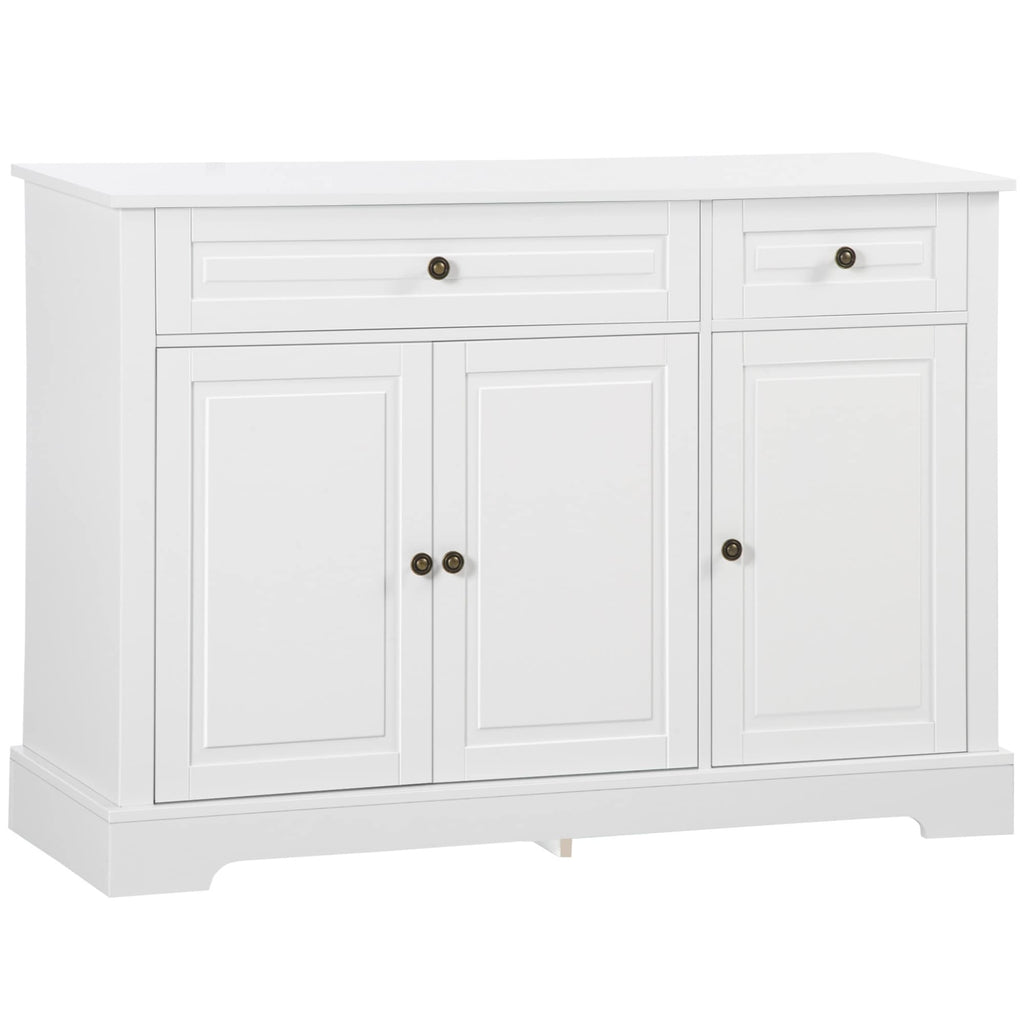 HOMCOM Credenza moderna con armadietti, 2 cassetti e ripiani regolabili, nero