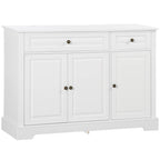 HOMCOM Credenza moderna con armadietti, 2 cassetti e ripiani regolabili, nero
