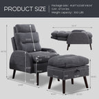 Poltrona lounge HOMYKA con schienale regolabile e pouf contenitore