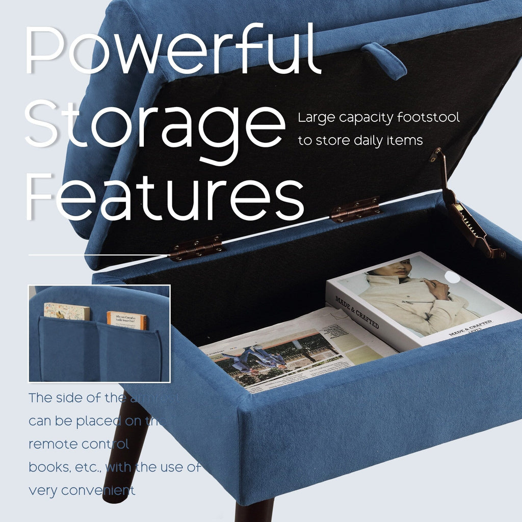 Poltrona lounge HOMYKA con schienale regolabile e pouf contenitore