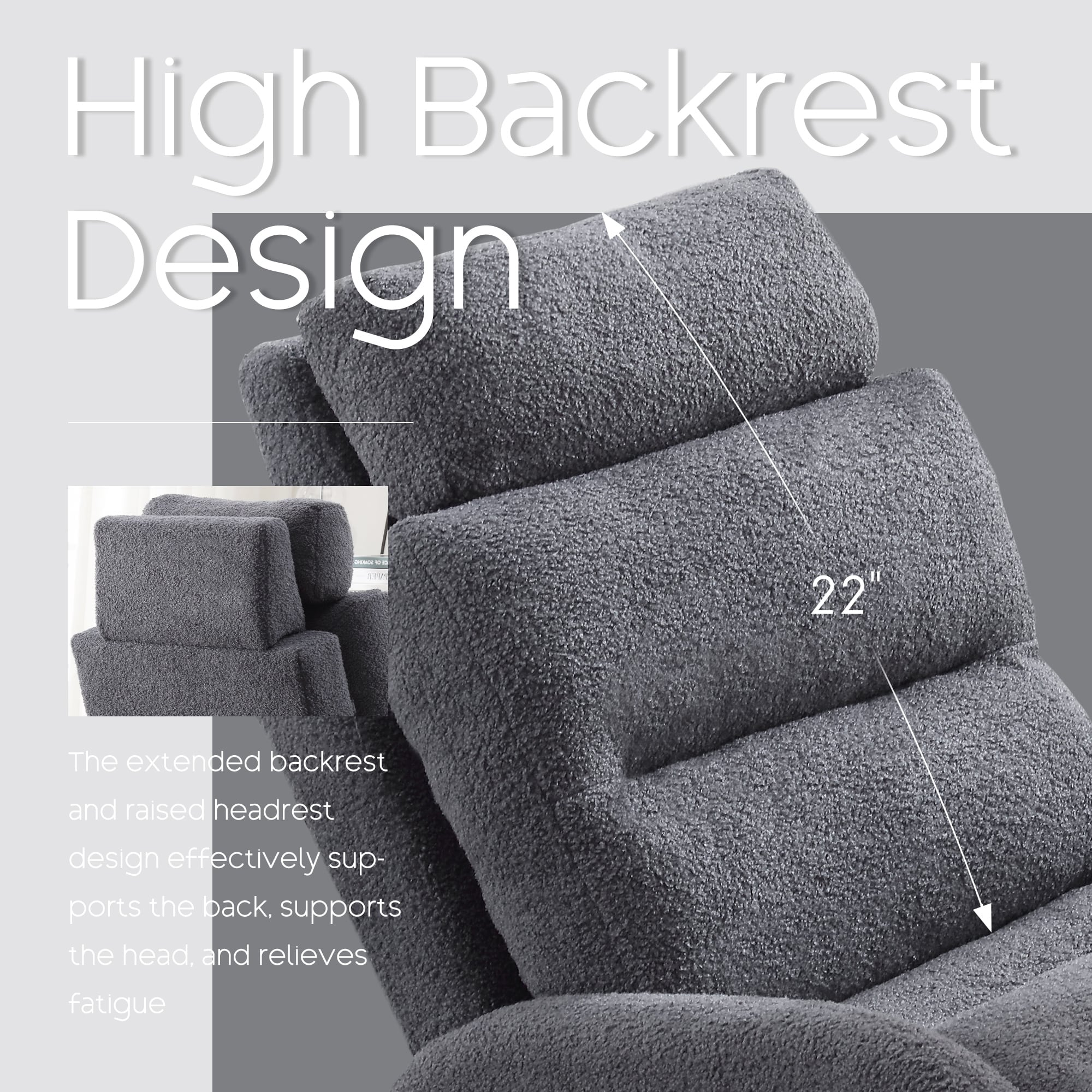 Poltrona lounge HOMYKA con schienale regolabile e pouf contenitore