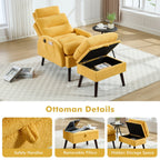 Poltrona lounge HOMYKA con schienale regolabile e pouf contenitore