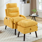 Poltrona lounge HOMYKA con schienale regolabile e pouf contenitore