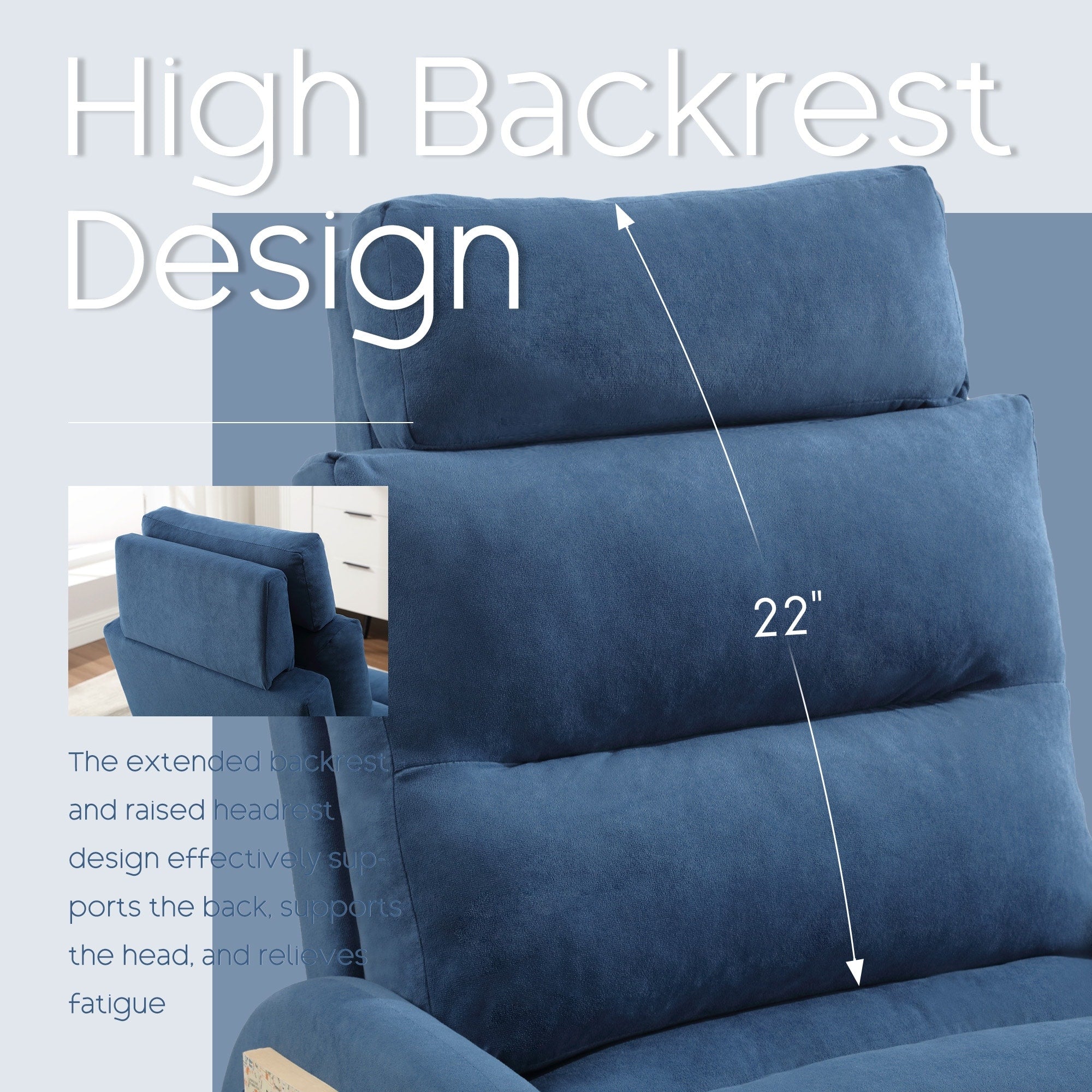 Poltrona lounge HOMYKA con schienale regolabile e pouf contenitore