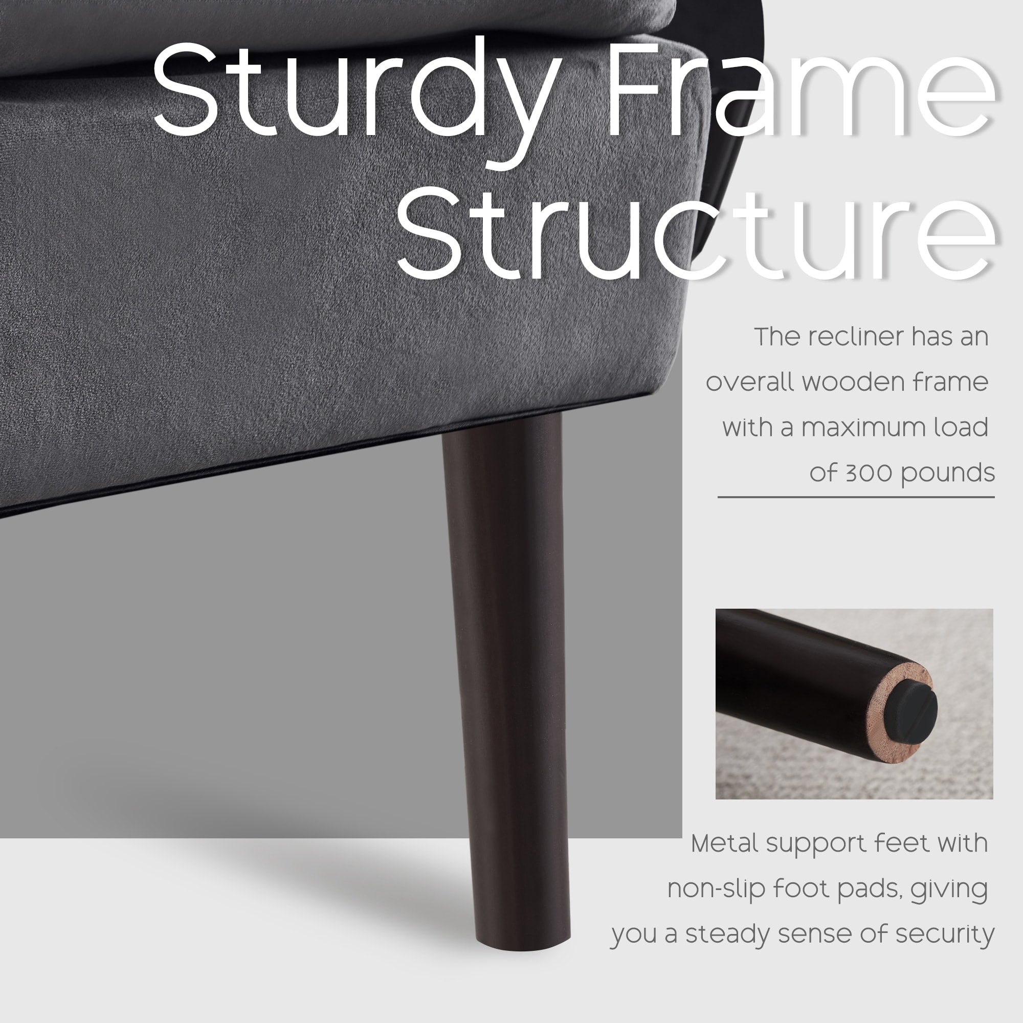 Poltrona lounge HOMYKA con schienale regolabile e pouf contenitore