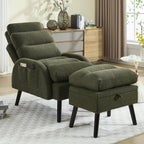 Poltrona lounge HOMYKA con schienale regolabile e pouf contenitore