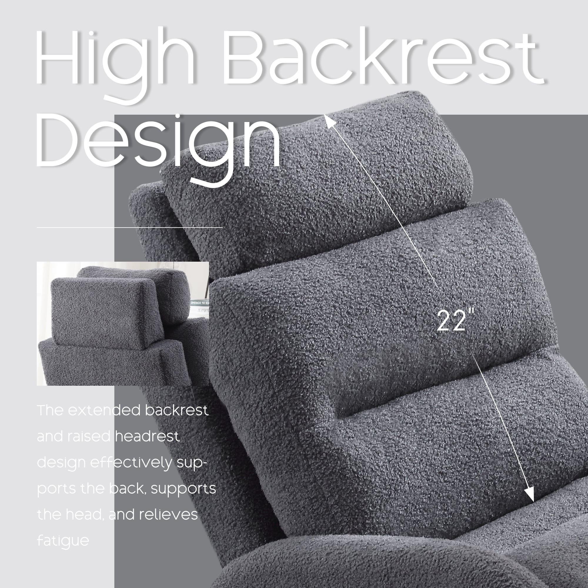 Poltrona lounge HOMYKA con schienale regolabile e pouf contenitore