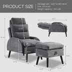 Poltrona lounge HOMYKA con schienale regolabile e pouf contenitore