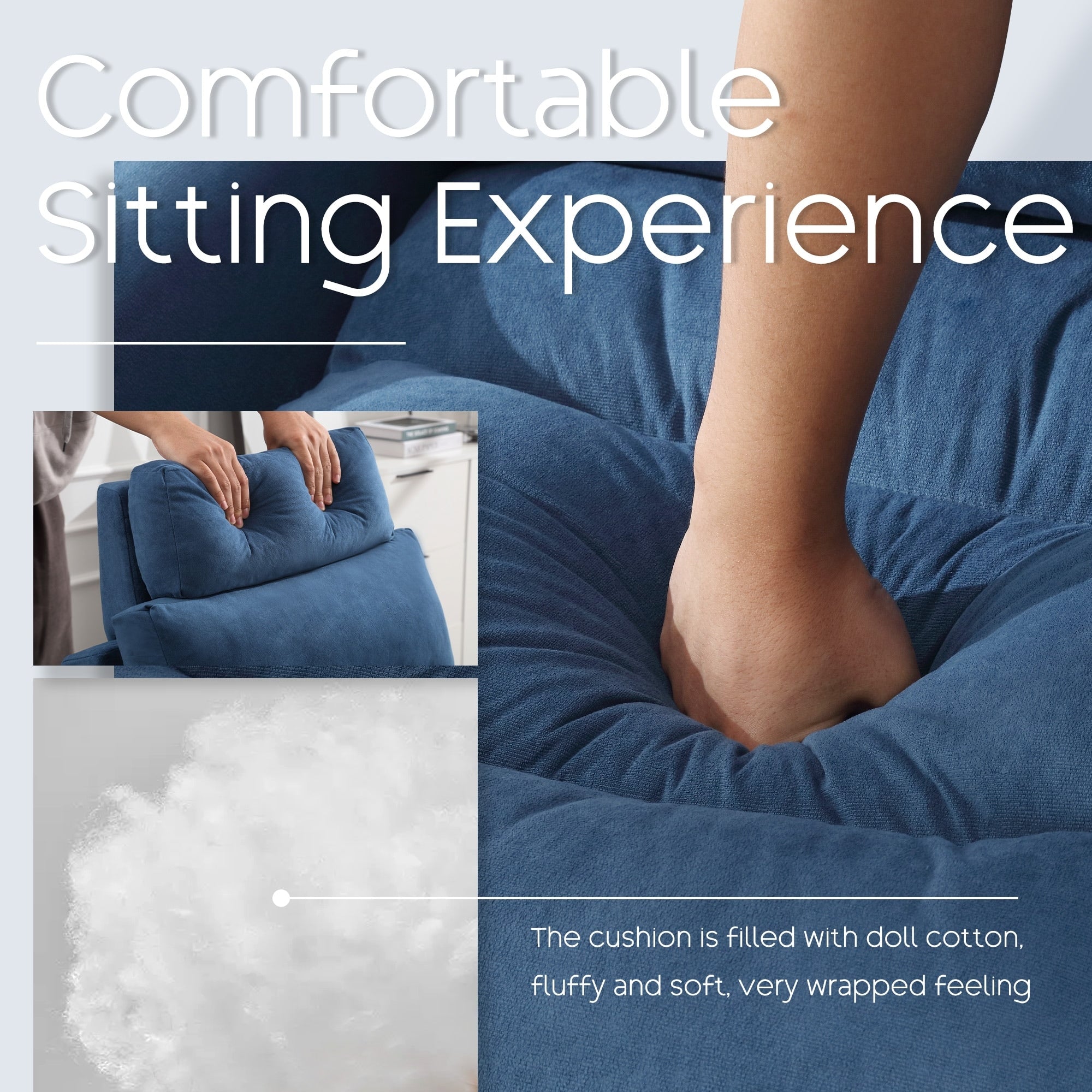 Poltrona lounge HOMYKA con schienale regolabile e pouf contenitore