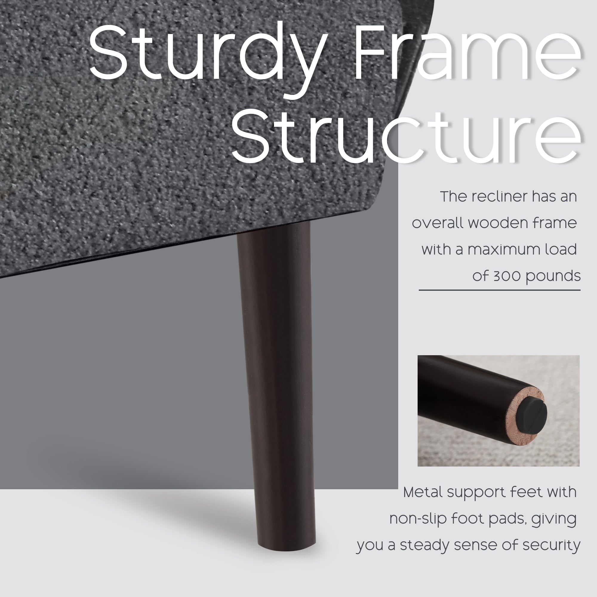 Poltrona lounge HOMYKA con schienale regolabile e pouf contenitore
