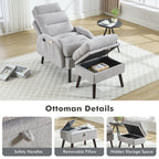 Poltrona lounge HOMYKA con schienale regolabile e pouf contenitore