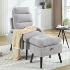Poltrona lounge HOMYKA con schienale regolabile e pouf contenitore
