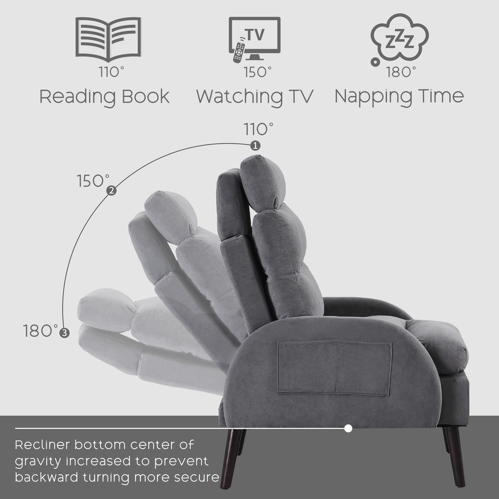 Poltrona lounge HOMYKA con schienale regolabile e pouf contenitore