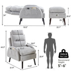 Poltrona lounge HOMYKA con schienale regolabile e pouf contenitore