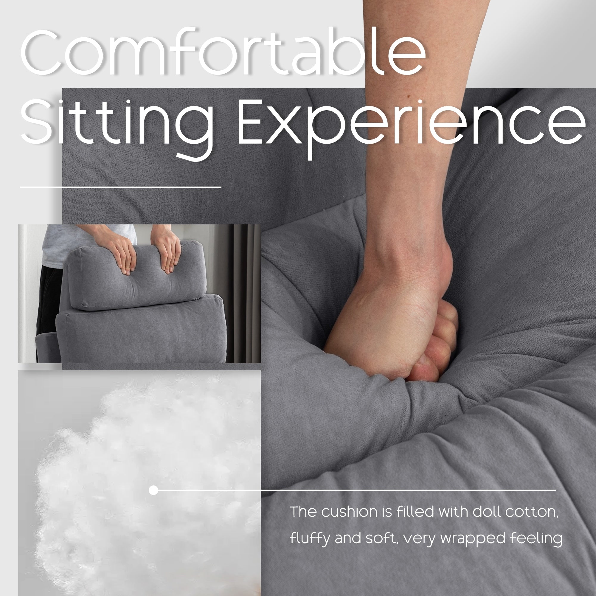 Poltrona lounge HOMYKA con schienale regolabile e pouf contenitore