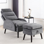 Poltrona lounge HOMYKA con schienale regolabile e pouf contenitore
