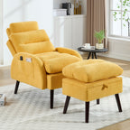 Poltrona lounge HOMYKA con schienale regolabile e pouf contenitore