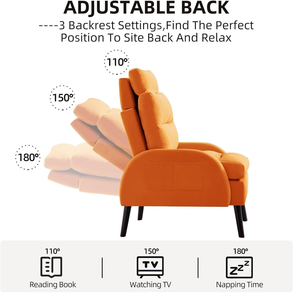 Poltrona lounge HOMYKA con schienale regolabile e pouf contenitore