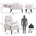 Poltrona lounge HOMYKA con schienale regolabile e pouf contenitore