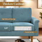 Divano imbottito HOOOWOOO Mid-Century a 3 posti con gambe in legno per soggiorno