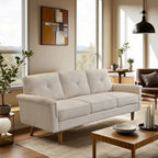 Divano imbottito HOOOWOOO Mid-Century a 3 posti con gambe in legno per soggiorno