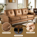 Divano imbottito HOOOWOOO Mid-Century a 3 posti con gambe in legno per soggiorno
