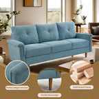 Divano imbottito HOOOWOOO Mid-Century a 3 posti con gambe in legno per soggiorno