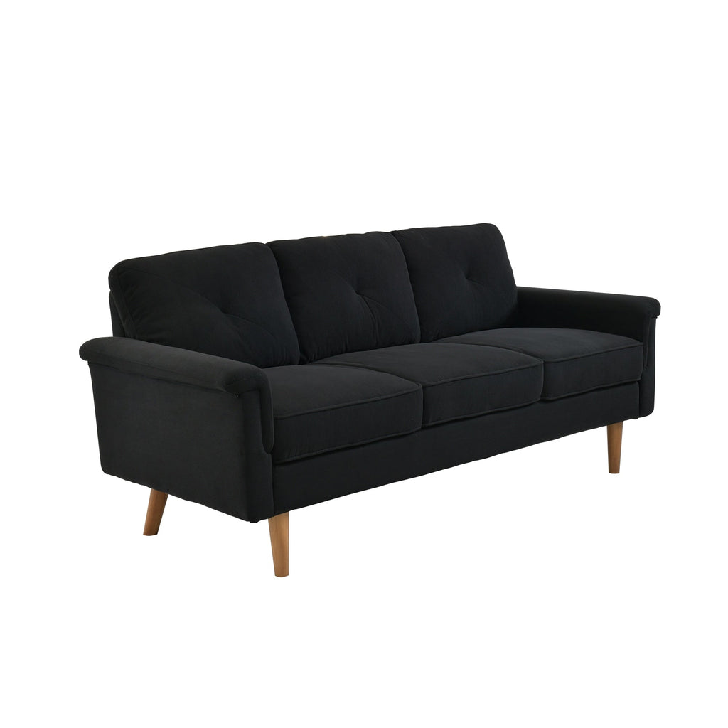 Divano imbottito HOOOWOOO Mid-Century a 3 posti con gambe in legno per soggiorno
