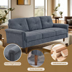 Divano imbottito HOOOWOOO Mid-Century a 3 posti con gambe in legno per soggiorno
