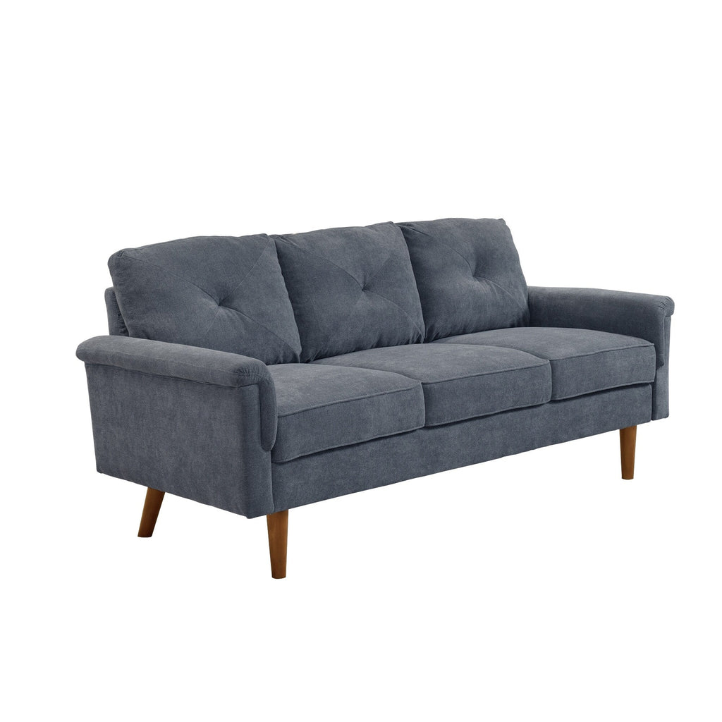 Divano imbottito HOOOWOOO Mid-Century a 3 posti con gambe in legno per soggiorno
