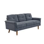 Divano imbottito HOOOWOOO Mid-Century a 3 posti con gambe in legno per soggiorno