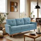 Divano imbottito HOOOWOOO Mid-Century a 3 posti con gambe in legno per soggiorno
