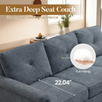 Divano imbottito HOOOWOOO Mid-Century a 3 posti con gambe in legno per soggiorno