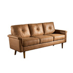 Divano imbottito HOOOWOOO Mid-Century a 3 posti con gambe in legno per soggiorno