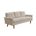 Divano imbottito HOOOWOOO Mid-Century a 3 posti con gambe in legno per soggiorno